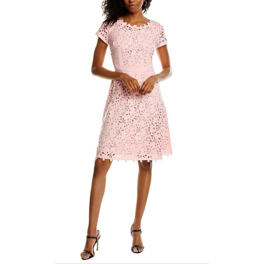 Focus By Shani - Laser Cut Fit And Flare Dress NWT Size 12